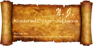 Niedermüller Julianna névjegykártya